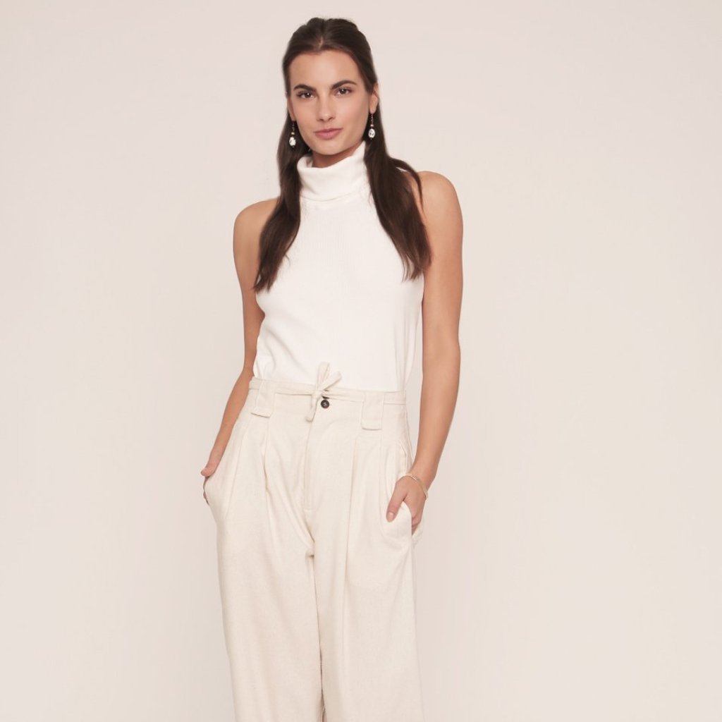 Parker Turtleneck Tank | White